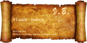 Vladár Bence névjegykártya