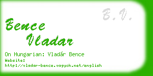 bence vladar business card