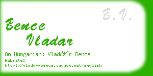 bence vladar business card